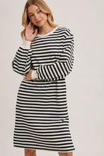 Striped French Terry Midi Dress