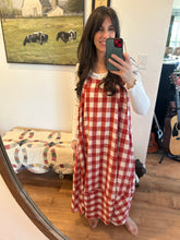 Red gingham jumper/sundress