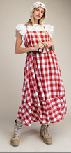 Red gingham jumper/sundress