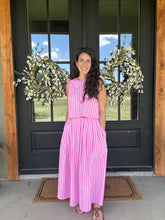 Pink Stripe Skirt Set