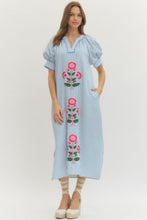 Spring Day Embroidered Stripe Dress